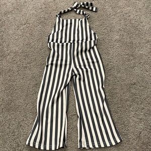 Stripped romper with flares